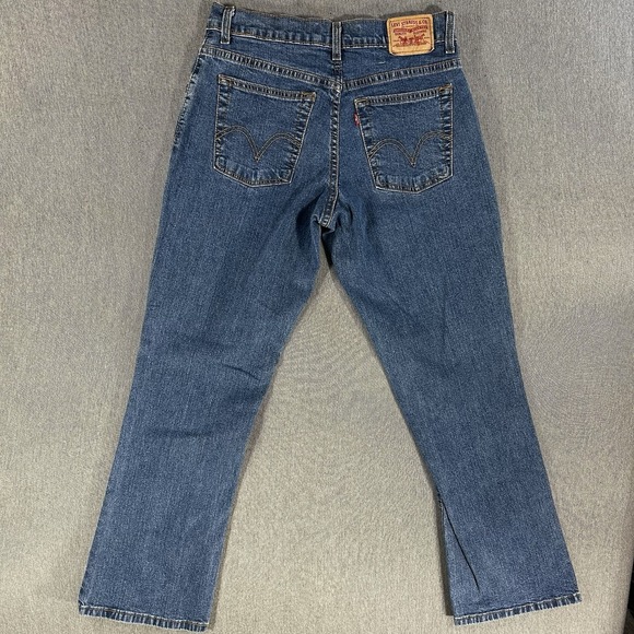 Levi's 550 Women Relaxed Boot Cut Blue Stretch Denim Jeans Size 10S Y2K Retro - Picture 9 of 16